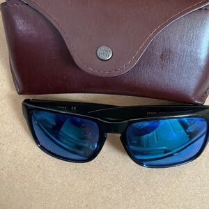 Costa Black Sunglasses with Blue Mirrored Lenses